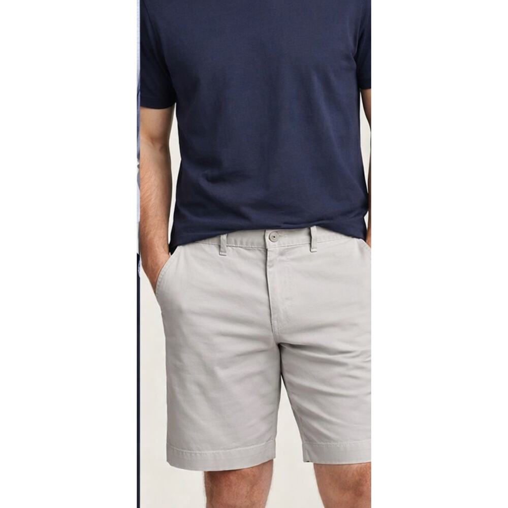Cremieux Shorts Mens 34 Gray Comfort Stretch Chino Casual Flat Front